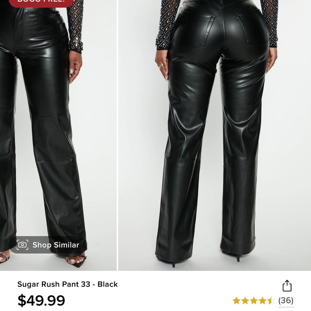 Straight Leg Leather Pants